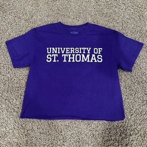 Gildan Purple Crop Top with University Text